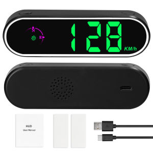 Car Headup Display GPS Digital Speedometer W/ Colorful LED Display Clock & Compass Function Overspeed Alarm for Car Truck SUV RV