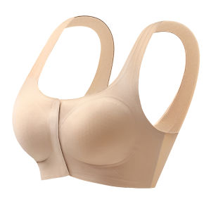 Miiow | Cat Woman Front Buckle Underwear Thin Vest Style Seamless Bra For Young Women No Steel Ring Fixed Strap Nylon Material All Seasons