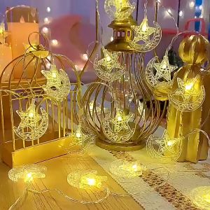 3/5/12M LED Star Moon String Light Solar Castle Lantern Ramadan Light Raya Lampu EID Party Decoration