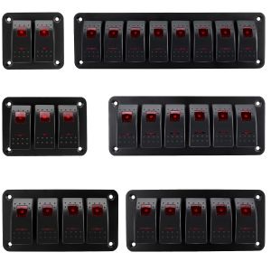 แผงสวิตช์โยก 2 3 4 5 6 และ 8 ชุดเหมาะสําหรับรถยนต์ 12V/24V เรือ และรถพ่วง ATV