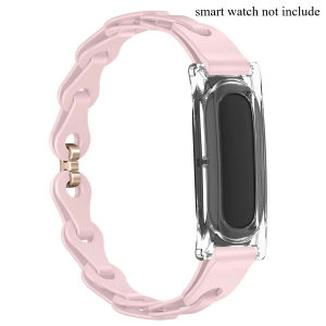 PC Case+Silicone Strap for Google Fitbit Air Chain Link Watch Band Soft Breathable Replacement Wrist Strap Sport Bracelet