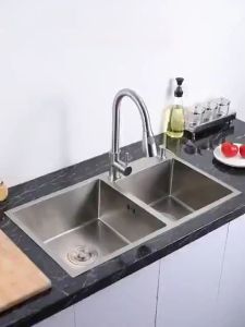 ZiinLife Kitchen Sink Stainless Steel Large Capacity Washlet Thickened 304 Stainless Steel with Faucet Sink Set
