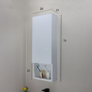 Aluminum Alloy Storage Cabinet Bathroom Small Apartment Storage 30cm Mirror Side Cabinet Narrow Cabinet Bathroom Wall-Hung Cupboard