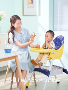 Mythbaby เก้าอี้กินข้าวเด็ก เก้าอี้เด็ก 4in1 พับเก็บได้ นอนก็ได้ ถาด2ชั้น ปรับความสูงได้