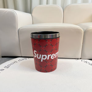 Large Capacity Aesthetic Kitchen Living Room Trash Can Waterproof Uncovered Family Use round Bucket Shape Plastic Storage Bin