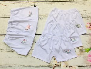 Quần thun trẻ em quần thun màu trắng cho bé trai bé gái quần mặc ở nhà mặc ngủ - Cotton co giãn in hình dễ thương