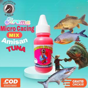 Biang Essen Murni Wangi Amis Micro Cacing mix TUNA gacor bangor untuk Ikan Mas totalan/ babon cocok dipakai galapung/kilogebrus ampuh bereaksi saat dlm Air