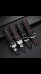 Cowhide Leather Watch Straps 12/13/14/15/16/17/18/19/20/21/22/23/24mm Watch Band Butterfly Buckle Bracelet Men Women Acessories