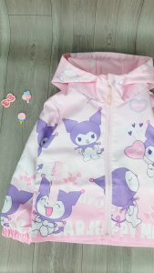 [HỎA TỐC] Áo khoác gió chống nắng cho bé gái 11-27Kg vải dù 2 lớp mũ trùm đầu in hình Thỏ KRM hoạt hình đáng yêu Urombaby