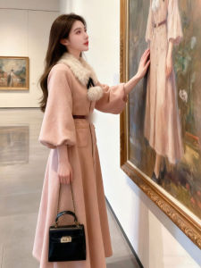 CHANGTONG | French High-end Elegant Tweed Waist-accentuated Medium-length Coat