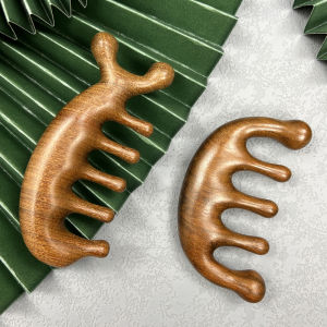 Thảm Mát Đầu Gỗ Đàn Hương Năm Ngón Chải Mát Da Đầu Chống Rụng Tóc Chải Mạch Dụng Cụ Mát Xa Mắt Và Mặt