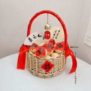 Modern Simplicity Wicker Handheld Eggfruit Basket Gift for Sister in Law Postpartum Women Fruit Basket Basket Weaving Home Decor
