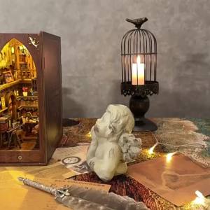 DIY Book Nook Kit Miniature Doll House With Furniture 3D Puzzle Model Building Wooden Bookshelf Bookend Toy Adults Birthday Gift