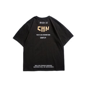 Heavy Weight Loose Cotton T-shirt Mens Print round Neck Trendy Ins Short Sleeve T-shirt Boy Korean Style Trendy Half Sleeve Mens Fashion