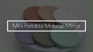 WPS Compact Stainless Steel Mirror PU Leather Ultra-thin Round Small Pocket Mirror Portable Mini Travel