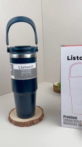 ListonX 900ML Vacuum Insulated Tumbler With Handle Hot And Cold Thermo Flask 304 Stainless Steel | Water Bottle