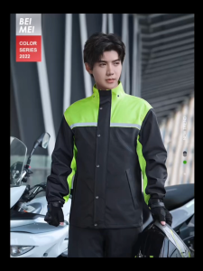 RAINPRO Long Split Full-Body Rainproof Raincoat Suit for Men: Motorcycles Delivery NO SHOE COVER