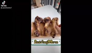 กระดูกขัดฟันสุนัข ขนมสัตว์เลี้ยง ขนมขัดฟัน กระดูกวัวแท้สดใหม่ อบแห้ง 3/5ชิ้น