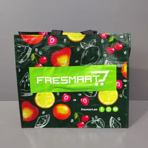 Large Capacity Waterproof Film Laminated Woven Bag Handheld Shopping Bag Eco-friendly Bag Single Shoulder Bag Fresh Style