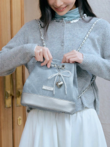 Semir | Ballet Style Color Block Faux Denim Womens Backpack