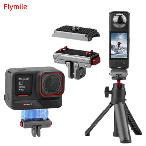 ฐานอะแดปเตอร์โลหะ Flymile สำหรับ Insta360 X5/X4/Ace Pro 2 ขาตั้งแบบแม่เหล็กถอดเร็ว ตัวต่อขาตั้งกล้อง