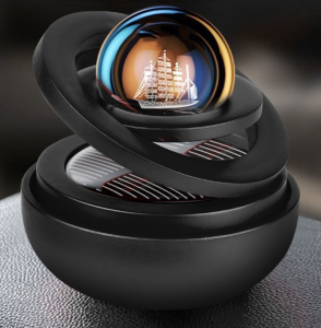 Aitemay Solar Rotating Car Air Freshener Adjustable Fragrance Aromatherapy Diffuser with Aroma Pads Long-lasting Interior Decor for Home/Office