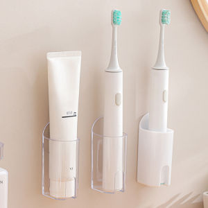 ที่ใส่แปรงสีฟันติดผนังที่แขวนสิ่งของแบบที่วางแปรงสีฟันไฟฟ้าที่เจาะรู