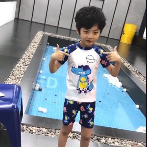 [SG STOCK]Childrens Swimsuits Boys Swimsuits Girls Middle Large Childrens Hot Spring Swimsuits Set Short Sleeved