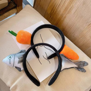 Carrot Shark Hairband Funny Student Girls Headwear Popular Internet Celebrity Cute Quirky Hair Accessories Best Friend Gift