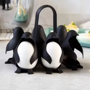 Penguin Shape Egg Boiler Rack Kitchen Gadget Boiled Egg Holder Egg Steamer Stand For Cooking