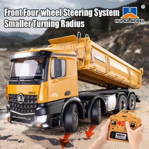 JDD[Fast Delivery][Original Available]2024New Huina 1536 Semi-Alloy Heavy Transport Dump Truck Excavator Acousto-Optic Remote Control Engineering Car Toy Boy Gift