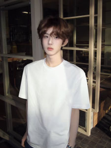ZHUOCAN | Slim Fitted Small Collar Short Sleeve American Style Heavy Cotton T-shirt