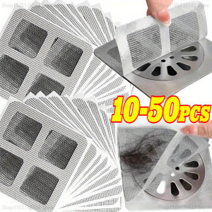 10/20/30pcs Disposable Shower Drain Hair Catcher Mesh Stickers Floor Drain Hair Filter Disposable Hair Catchers for Shower