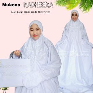 Mukena Dewasa Terusan Katun Renda Nadheera Plus Tas