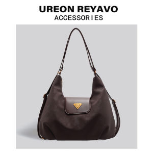 กระเป๋าสะพายข้างหนังนิ่ม UREON REYAVO สำหรับผู้หญิง ความจุขนาดใหญ่ กระเป๋าสะพายข้างแบบสะพายข้างได้ 3 ทาง กระเป๋าสะพายข้างแบบลำลอง