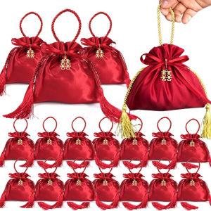 Drawstring Tassel Pearl Sweets Chocolate Packing Bag Wedding Candy Packaging Bags Drawstring Pouch Handbag Baby Shower Party Event Supplies Gift Bags