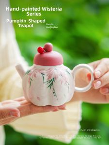 JISU | Hand-painted Purple Wisteria Separated Tea Ceramic Teapot