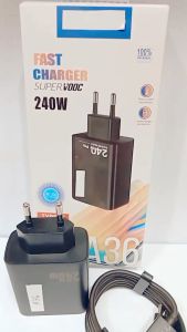 Charger OPP A36 240W  Fast Charger Super Vooc Support Fast Charging Full Black