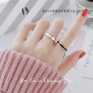 HANXIUNI | Stylish Rose Gold Narrow Ceramic Rings