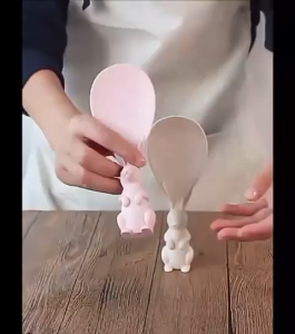 Bunny Wheat Straw Rice Scoop Spoon Non Stick Stand Cute Rabbit Kitchenware Heat Resistance Food Grade Senduk Nasi 不占米饭勺