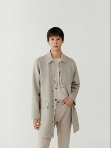 ICICLE | Wool Twill Double Face Turn-down Collar Coat