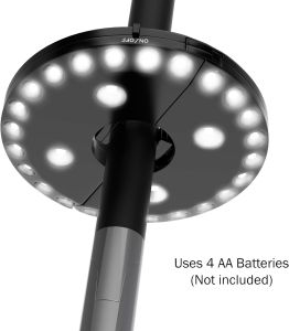 Super Bright Umbrella Pole Light 28 LED Lights 3 Brightness Modes Cordless Umbrella Light for Camping Tents or Outdoor Use