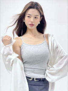 YIFAFA (Buy 1 Take 1) Womens Tank Top [2-3 Days Delivery] Elastic Shoulder Strap Sleeveless Tank Top With Chest Cushion Thin Comfortable Breathable Tank Top