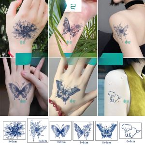 Herbal Half Butterfly Half Flower Tattoo Stickers Womens Plant-Based Non-Glare Scar-Covering Arm Clavicle High-End Beauty Tools