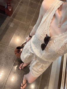 YUANYA | Lace Hollow U-Neck Flax Tank Top Women Summer