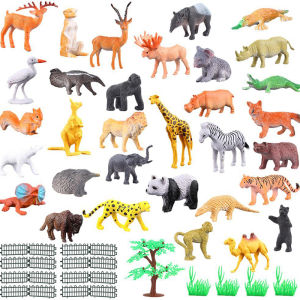 Soft Rubber Kids Artificial Solid Animal Dinosaur Toy Set Model Artificial Tiger Lion Gifts for Boys and Girls Pendulum