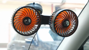 Double head suction cup car fan three-level adjustable with USB charging port low-noise circulating air suitable for high temperatures in the Philippines during summer