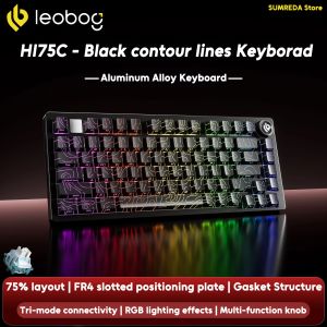 AULA | AULA X LEOBOG Hi75C Pro 81Key Hotswap Gasket Mechanical Keyboard Tri-mode Wireless RGB Gaming Keyboard Aluminum Case PBT Keycap