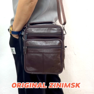 Ready Stock!! 100% Cow Leather Men Shoulder Bag Sling Bag (M) Size (Kulit Asli) ZINIMSK ZZNICK