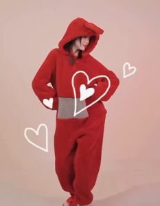 Teletubbies Christmas ชุดนอนชิ้นเดียว ชุดนอนขนแกะปะการัง ใส่สบาย ชุดมาสคอต ชุดเทเลทับบี้ ชุดมาสคอตเทเลทับบี้ ชุดนอนแขนยาว เขียว เหลือง ม่วง แดง